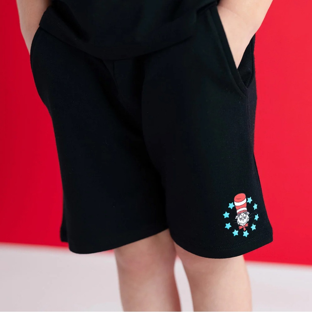 Posh Peanut Cat in the Hat Black Shorts